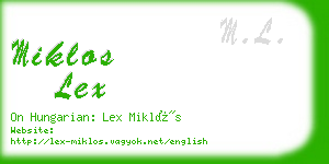 miklos lex business card